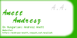 anett andresz business card